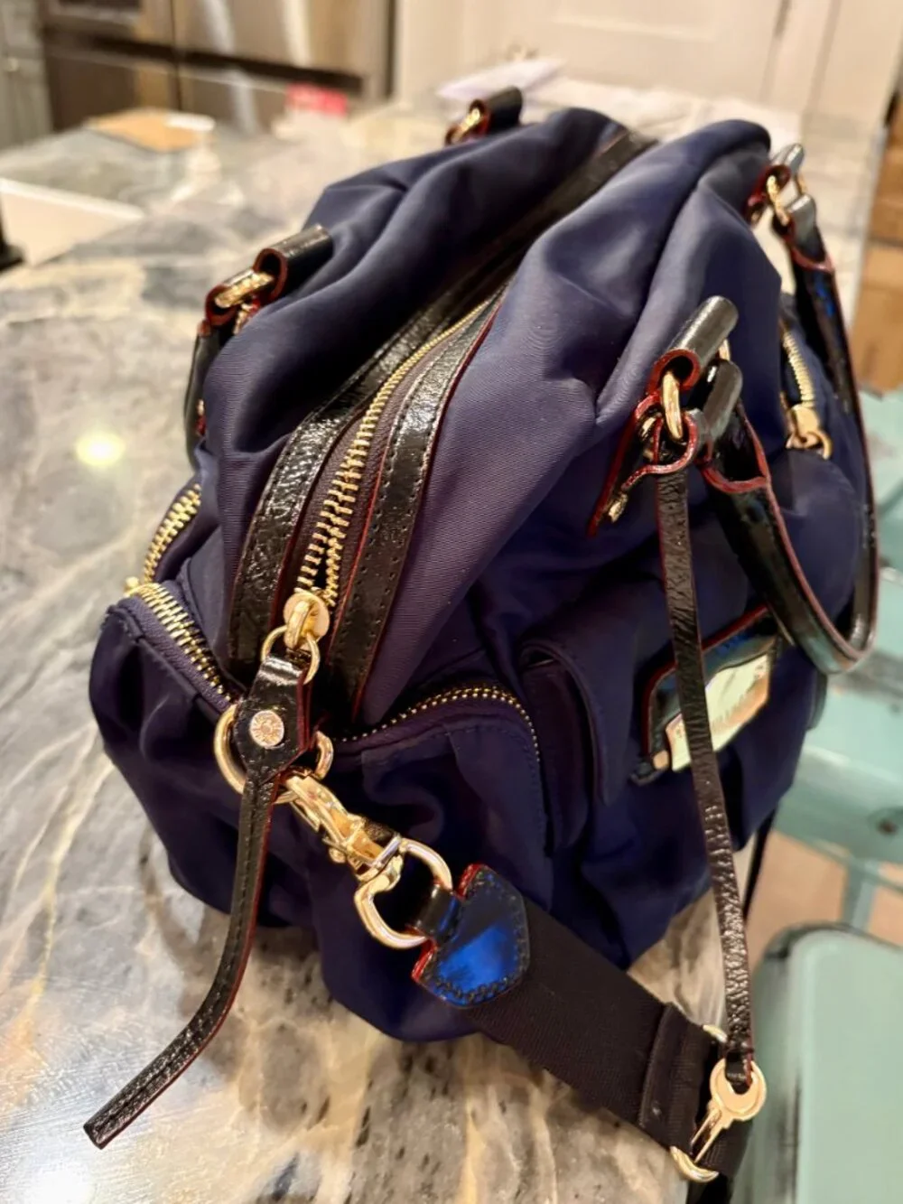 MZ Wallace Navy Nylon Bag - Picture 4 of 6